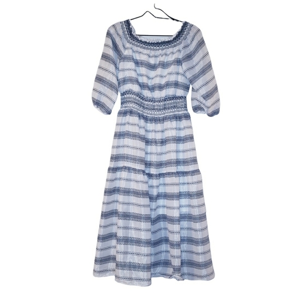 Vince Camuto Smocked Waist Midi Dress - Picture 3 of 8